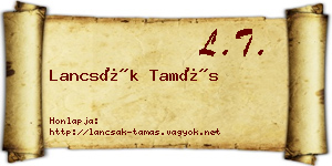 Lancsák Tamás névjegykártya
